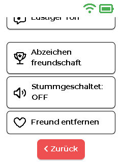 Freund-Menü - unten