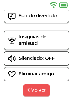 Menú de amigo - parte inferior