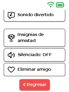 Menú de amigos - parte inferior
