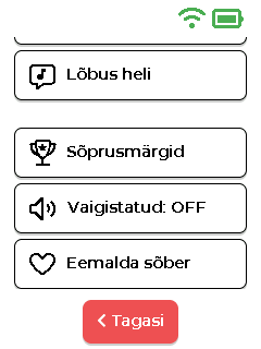 Sõbra menüü - alaosa