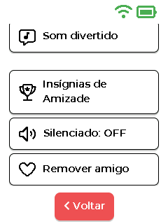 Menu de amigo - parte inferior