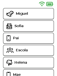 Tela do menu — topo