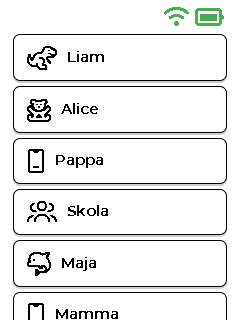 Menyskärm — överst
