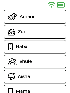 Skrini ya menyu — juu