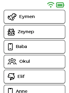 Menü ekranı — üst