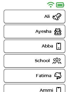 مینو اسکرین — اوپر