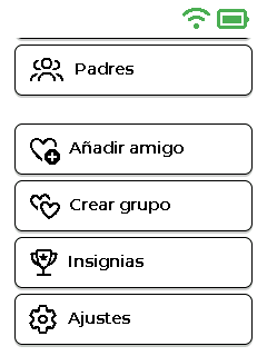 Pantalla del menú — parte inferior