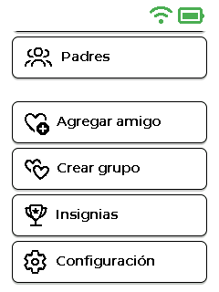 Pantalla del menú — parte inferior