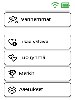 Valikkonäyttö — alaosa