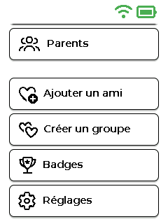 Écran du menu — bas