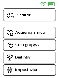 Schermata del menu — parte inferiore