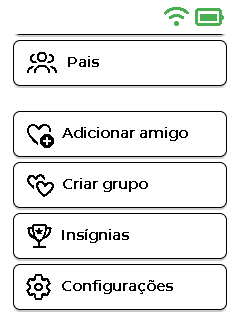 Tela do menu — parte inferior