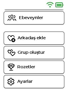 Menü ekranı — alt