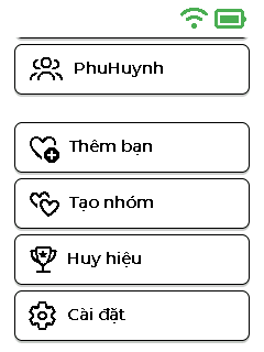 Màn hình menu — phía dưới