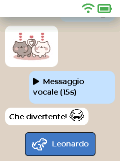 Schermata dei messaggi