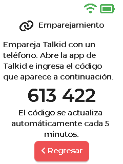 Pantalla de emparejamiento