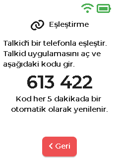 Eşleştirme ekranı