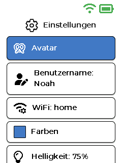 Einstellungsbildschirm