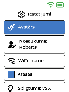 Iestatījumu ekrāns